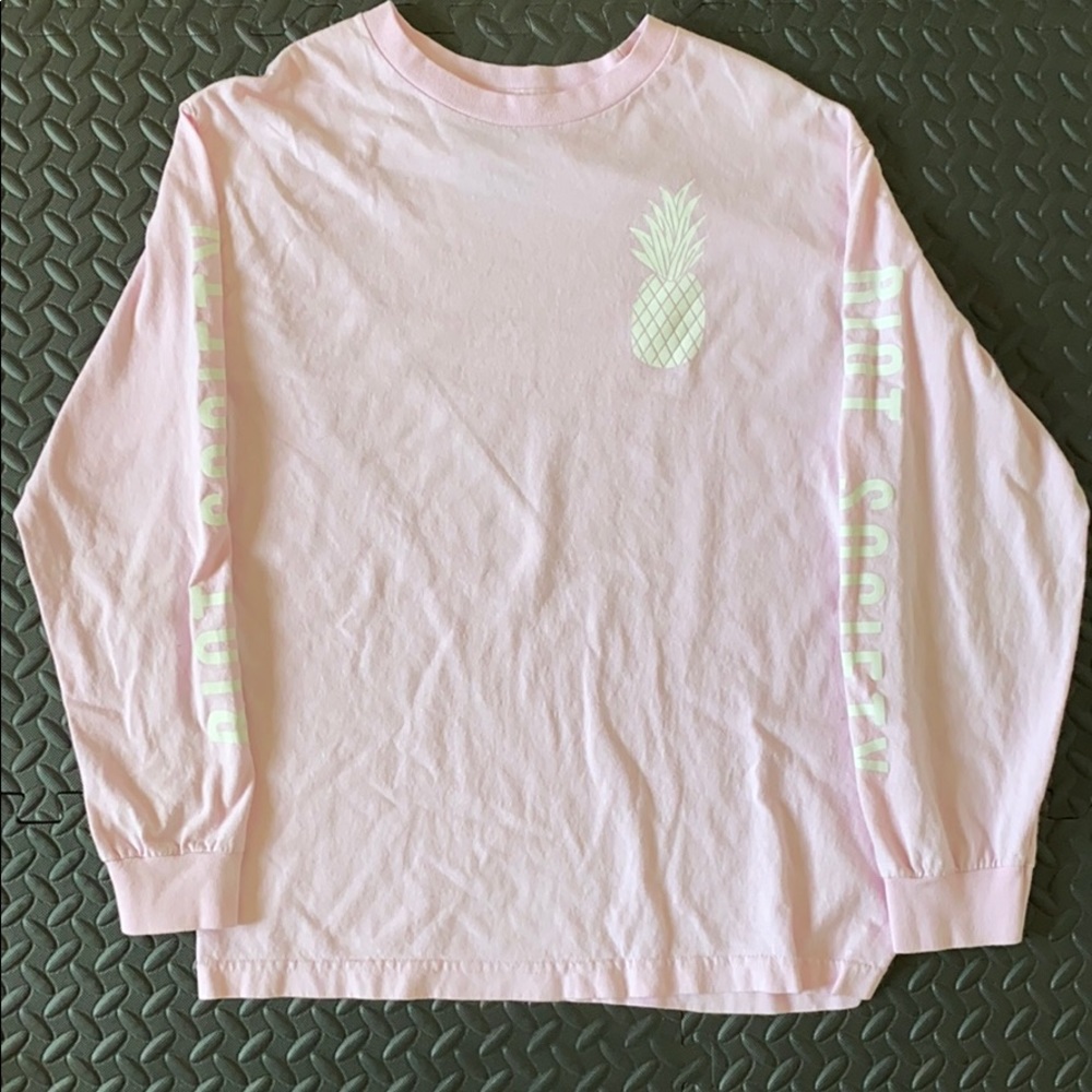 Medium Pink Riot Society Long Sleeve T-Shirt